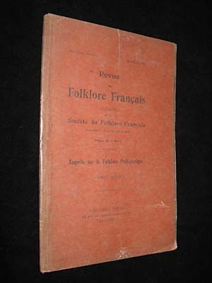 Revue de folklore français, tome II, n°2, 1er cahier