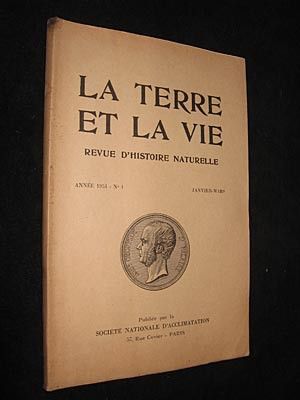 La Terre et la Vie, n° 1, année 1954, janvier-mars