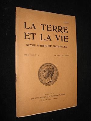 La Terre et la Vie, n° 4, année 1952, octobre-décembre