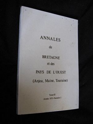 Annales de Bretagne et des Pays de l'Ouest (Anjou, Maine, Touraine), tome 82, année 1975, numéro 3