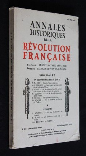 annales historiques de la Révolution française n°233 (juillet-septembre 1978)