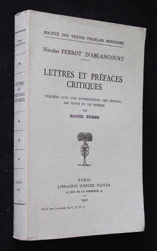 Lettres et préfaces critiques