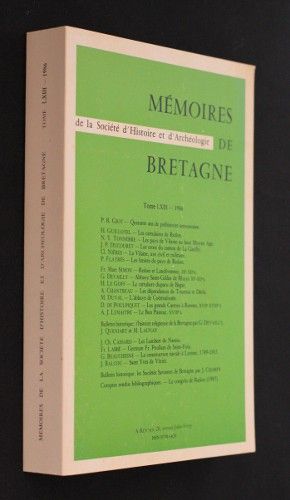 Mémoires de la Société d'Histoire et d'Archéologie de Bretagne, tome LXIII, 1986
