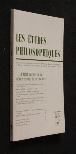 Les études philosophiques n°1 : Le sens actuel de la métaphysique de Descartes (janvier-mars 1987)
