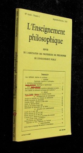 L'enseignement philosophique, 40e année, n°1