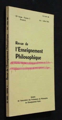 L'enseignement philosophique, 35e année, n°5
