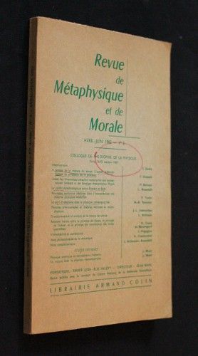 Revue de métaphysique et de morale n°2, 1962 : colloque de philosophie de la physique