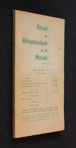 Revue de métaphysique et de morale n°2, avril-juin 1963