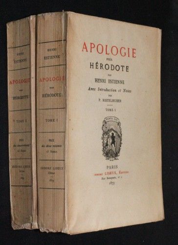 Apologie pour Hérodote (2 volumes)