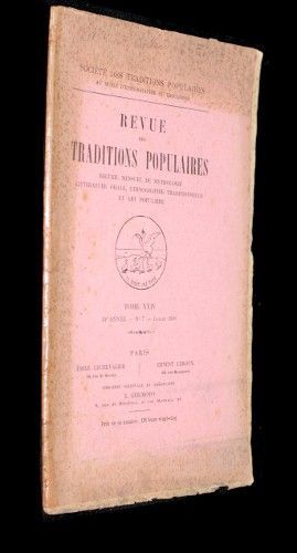 Revue des traditions populaires, tome XXIV, 24e année, n°7, juillet 1909
