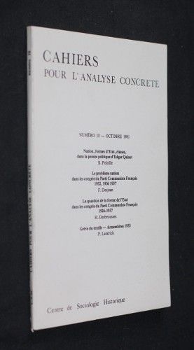 Cahiers pour l'analyse concrète, n°10 (octobre 1981)