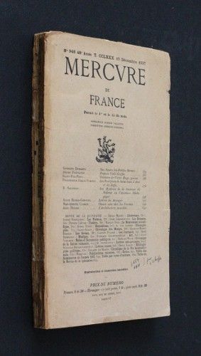 Mercure de france n°948, 48e année, tome CCLXXX