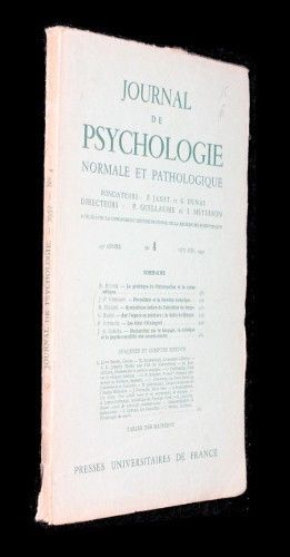 Journal de psychologie normale et pathologie n°4 (45e année)