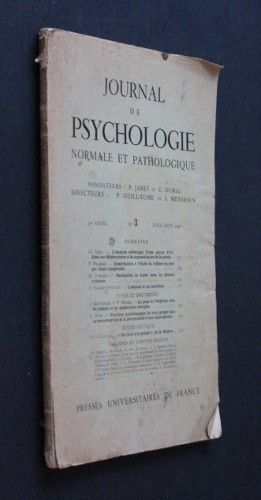 Journal de psychologie normale et pathologie n°3 (39e année)