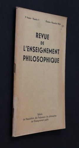 Revue de l'enseignement philosophique, 5e année, n°1