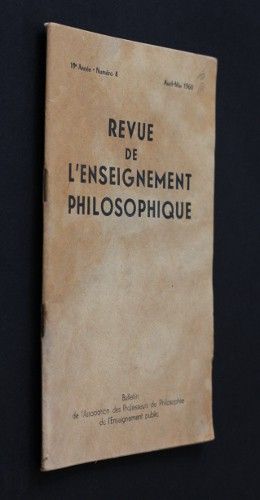 Revue de l'enseignement philosophique, 10e année, n°4