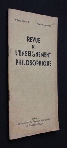 Revue de l'enseignement philosophique, 8e année, n°1