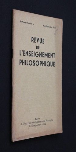 Revue de l'enseignement philosophique, 8e année, n°6