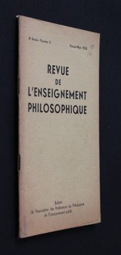 Revue de l'enseignement philosophique, 8e année, n°3