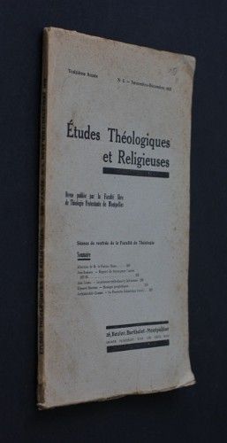 Etudes théologiques et religieuses n°6 (novembre-décembre 1938)