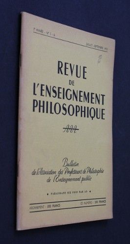 Revue de l'enseignement philosophique, 3e année, n°5-6 (juillet-septembre 1953) 