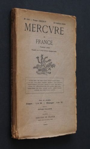 Mercure de France n°506, tome CXXXIC (16 juillet 1919)