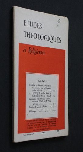 Etudes théologiques et religieuses n°2 (1962)