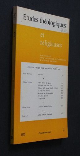 Etudes théologiques et religieuses n°2 année 1975