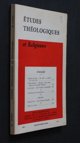 Etudes théologiques et religieuses n°3 année 1971