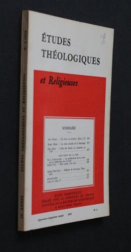 Etudes théologiques et religieuses n°4 année 1970