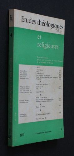 Etudes théologiques et religieuses n°4 année 1977 : Dieu