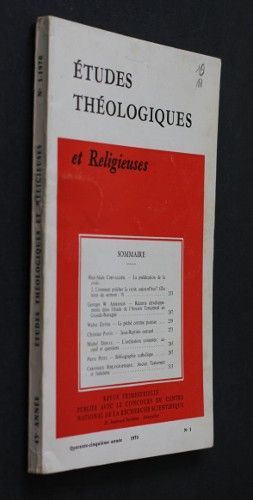 Etudes théologiques et religieuses n°3 année 1970