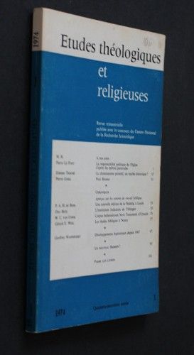 Etudes théologiques et religieuses n°1 année 1974