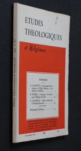Etudes théologiques et religieuses n°1 année 1962