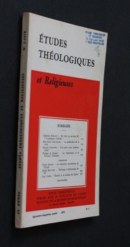 Etudes théologiques et religieuses n°2 année 1970