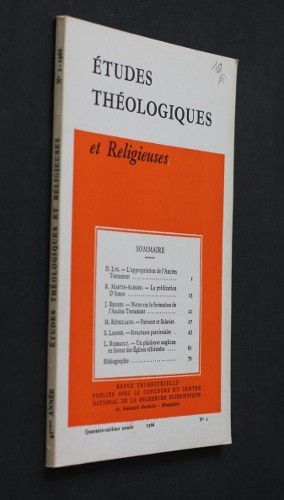 Etudes théologiques et religieuses n°1 année 1966