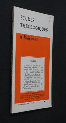 Etudes théologiques et religieuses n°3 année 1966