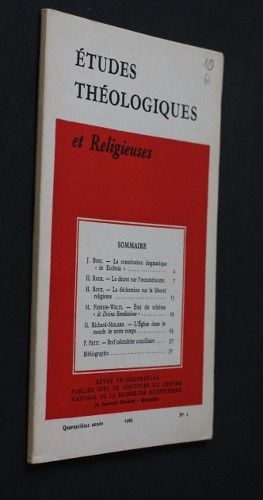 Etudes théologiques et religieuses n°1 année 1965