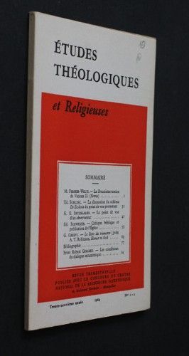 Etudes théologiques et religieuses n°1-2 année 1964