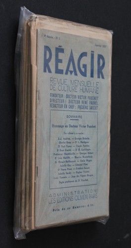 Réagir, revue mensuelle de culture humaine, 9 numéros, 1937