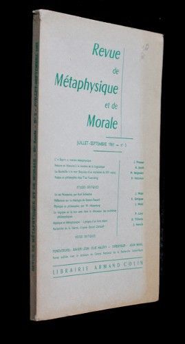 Revue métaphysique et de morale, juillet-septembre 1961, n°3