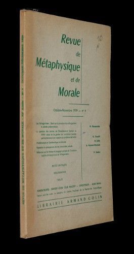 Revue métaphysique et de morale, octobre-novembre 1959, n°4
