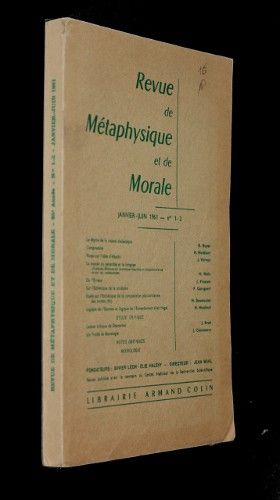 Revue métaphysique et de morale, janvier-juin 1961, n°1-2