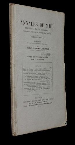 Annales du midi, revue de la France méridionale, n°81, janvier 1909 (21e année) 