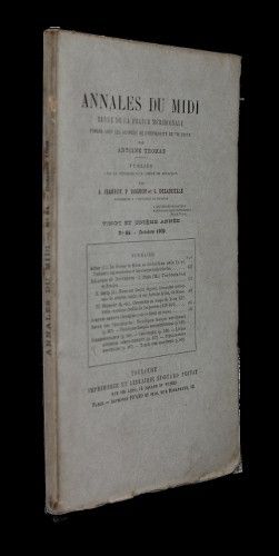 Annales du midi, revue de la France méridionale, n°84, octobre 1909 (21e année)