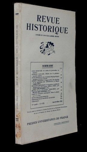 Revue historique, tome CCIX, janvier-mars 1953 (77e année)  