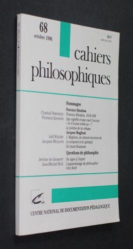Cahiers philosophiques n°68, octobre 1996