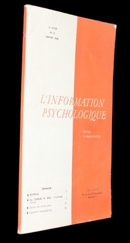 L'information psychologique n°21, janvier 1966 (6e année)