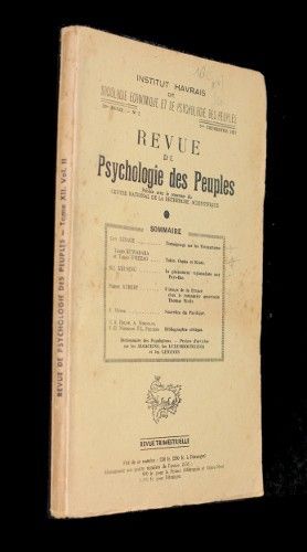 Revue de psychologie des peuples n°2, 12e année, 2e trimestre 1957