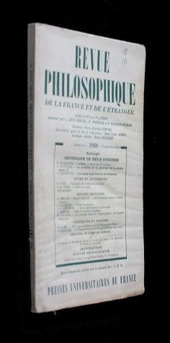 Revue philosophique de la France et de l'étranger n°4, octobre-décembre 1958 : centenaire de Emile Durkheim